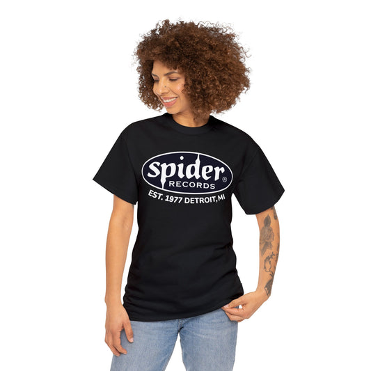 Iconic Spider Records Detroit Logo (Unisex Heavy Cotton Tee)